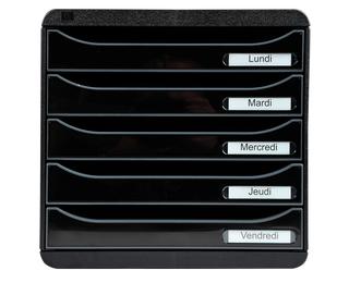 Module de classement Big Box Plus 5 tiroirs Glossy - Noir brillant