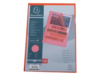 Exacompta PP Cut Flush Folder A4 0.12mm Grain, Pack of 10 - Red