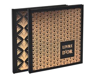 Livre d'or 140 pages tranche or - Format 21x19cm - PALMYRE - Visuels assortis