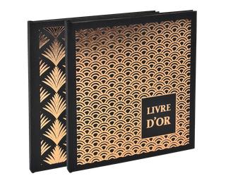 Livre d'or 140 pages tranche or - Format 21x19cm - PALMYRE - Visuels assortis