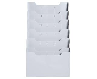 Modulierbarer Wandprospektständer, horizontal, 6 Fächer A4 - Lichtgrau