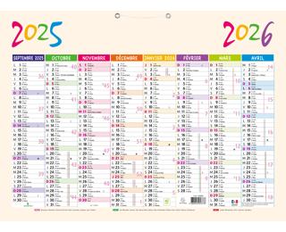 Calendrier Pep's 55 x 40,5 cm Septembre 2025 à Décembre 2026 - Beige