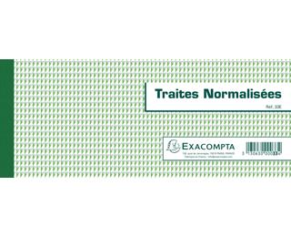 Carnet à souche Traites normalisées de 50 feuillets - Format horizontal de la traite 10,1x21cm