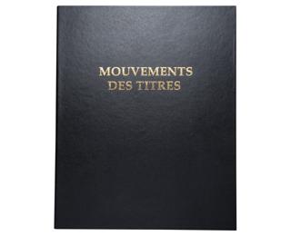 Reliure registre 32x26cm 4 anneaux avec recharge de 100 feuillets imprimés - Mouvements de titre - Noir