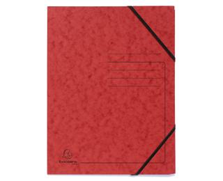 Chemise à élastique sans rabats carte lustrée 355gm2 - A4 - Rouge