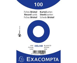Paquet 100 fiches sous film - bristol uni non perforé - 105x148mm 