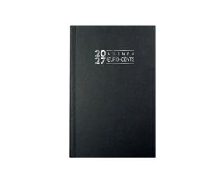 Agenda de bureau Carré Euro et cents 13,5 x 21 cm Journalier Janvier à Décembre 2027 - Noir