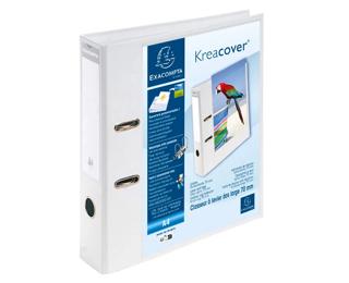Ordner, Rückenbreite 70mm, 1 Außenhülle, für DIN A4, Kreacover - Weiß
