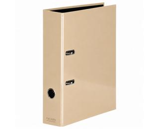 PureEarth Ordner DIN A4, Rückenbreite 8cm, schwarzer Innenspiegel, Griffloch - Sand