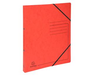 Raccoglitore cartoncino lustré stampato con elastici 2 anelli 15mm - A4 - Rosso