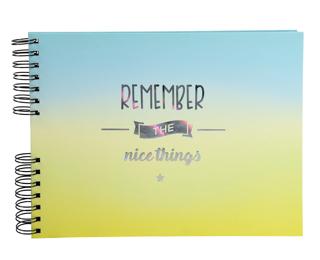 Fotoalbum mit Spiralbindung, für Klassenfotos, 50 schwarze Seiten, Querformat 32x22 cm, Candy Blue - Motiv