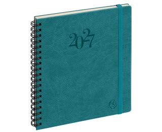 Agenda de bureau Eurotime 18S spiralé Swan 15 x 17 cm Semainier Janvier à Décembre 2027 - Couleurs assorties