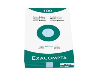 Exacompta Record Cards Pack 100 Blue 125X200 Lined - Sky Blue