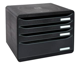 Module de classement Big Box Plus horizon 4 tiroirs Ecoblack - Noir