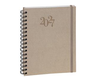 Agenda de bureau Journée planifiée 22S spiralé Carte Napura 18,5 x 22,5 cm Journalier Janvier à Décembre 2027 