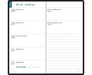 Recharge agenda de poche EasyTime 17 9 x 17 cm Janvier à Décembre 2027