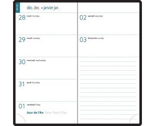 Recharge agenda de poche EasyTime 17 9 x 17 cm Janvier à Décembre 2027