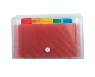 Exacompta Crystal PP Expanding File, 18x11cm, 6 Sections 