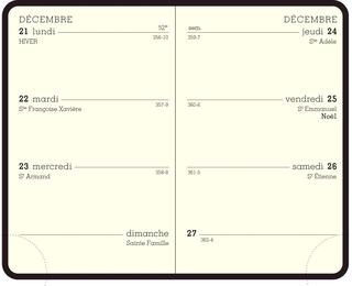 Recharge agenda de poche Mini 11 - Semaine 7,5 x 11,5 Janvier à Décembre 2027 - Tranche or