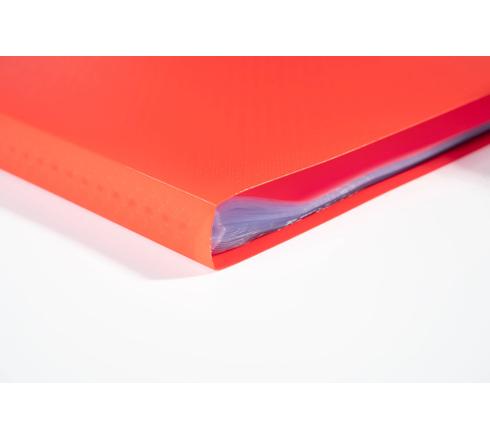 2 Porte-vues Document,Lutin En Polypropylène,Souple,Ouverture 180°,20 Vues, Rouge