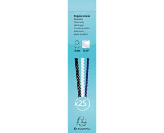 Boite 25 reliures spirales plastique 12mm 
