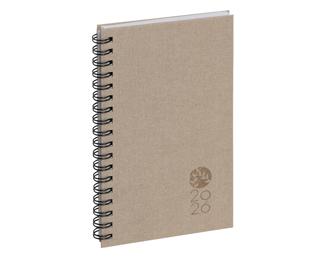 Agenda de poche Eurotime 16S spiralé Forever recyclé 9 x 16 cm Semainier Janvier à décembre 2026 - Lin