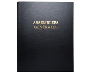 Reliure registre 32x26cm 4 anneaux avec recharge de 100 feuillets - Assemblées générales - Noir
