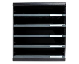 Module de classement Modulo Ecoblack 5 tiroirs ouverts - Gris foncé