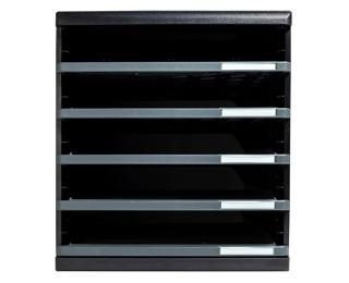 Schubladenbox MODULO A4, 5 offene Schubladen - Dunkelgrau