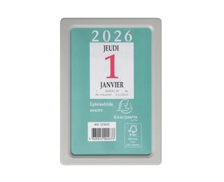 Bloc éphéméride neutre sans support 6,5 x 9,7 cm - 2026 - Vert