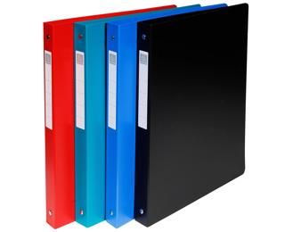 Ringbuch aus festem PP 1000µ mit 4 Ringen 20mm, Rücken 30mm, blickdicht, DIN A4 Überbreite 