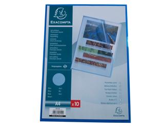 Exacompta PP Cut Flush Folder A4 0.12mm Grain, Pack of 10 - Blue