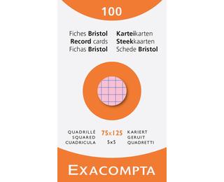 Étui de 100 fiches - bristol quadrillé 5x5 non perforé 75x125mm 