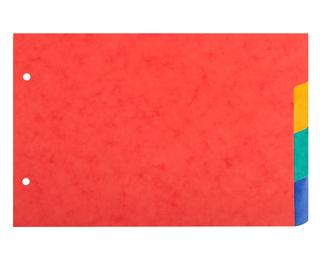Intercalaires pour fiches bristol carte lustrée 225g/m2 4 positions - A5 148x210mm - Couleurs assorties