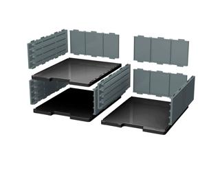 Module de classement Modulodoc set élément de base jumbo Ecoblack - Gris foncé