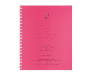 Agenda de bureau SAD 19S Linicolor 14 x 18 cm Semainier Septembre 2026 à Décembre 2027 - 16 mois - Rose
