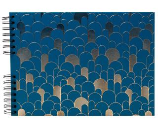 Spiral photo album 50 black pages Neo Deco - French Blue