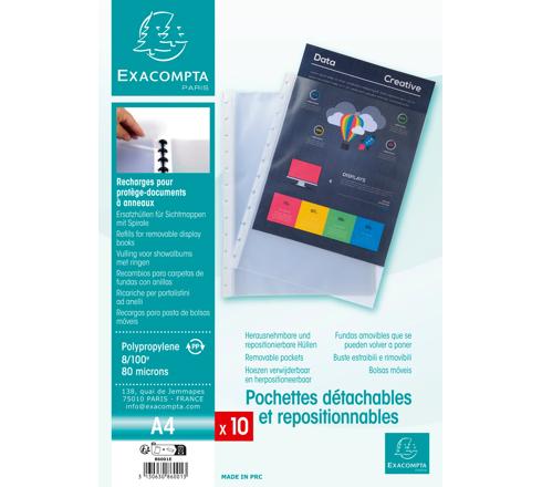 10 Pochettes Protège-Documents Format A7 - 6 Anneaux - Transparentes Pour Cartes, Tickets, Photos