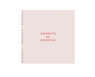 Album à spirales 60 pages blanches Bonheur - Rose poudré