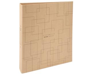 Festes Ringbuch A4 aus Karton mit 2 Ringen 30mm, 1 Design, Eterneco - Braun geometrische Motive