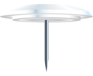 Doos met 40 duimspijkers - punthoogte 7mm - 10mm diameter - Wit