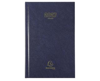 Agenda de bureau Carré Travers 13,5 x 21 cm Journalier Janvier à Décembre 2027 - Coloris aléatoire