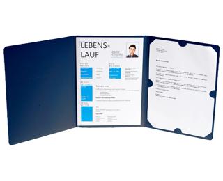 Bewerbungsmappe aus Colorspan-Karton 400g/qm mit Leinenoptik, Serie Elegance, 3-teilig mit 1 Klemmschiene, DIN A4 
