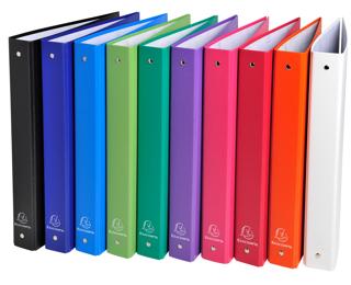 Exacompta PP covered Ring Binder, A4, 4 rings, 40mm spine - Assorted colours