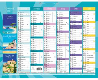 Calendrier illustré Tourisme 29,5 x 22 cm Semestriel 2027 - Visuel