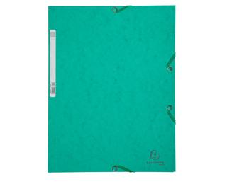 Exacompta Elasticated Folder, 3-Flap, 400gsm Pressboard, A4 - Green