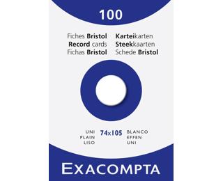 Étui de 100 fiches - bristol uni non perforé 74x105mm - Blanc