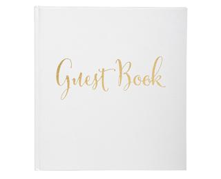 Livre d'or 140 pages tranche or Anglais - Blanc