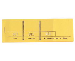 Bloc passe-partout 100 feuillets numérotés de 3 volets - Format 4,8x15 cm - Jaune
