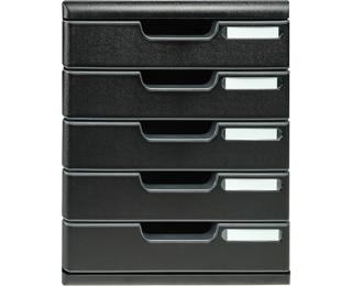 Módulo A4, cajones cerrados + 5 alturas + STOP de seguridad, tamaño: 5 X 54mm ECOBlack - Negro